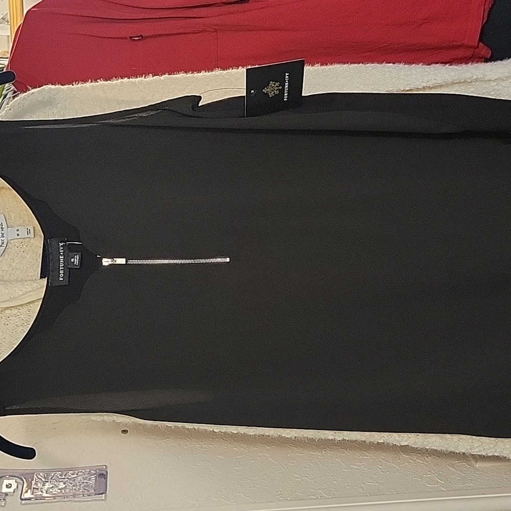 Silk & Modal XL Black Tank Top By Fortune Ivy W/Tags.